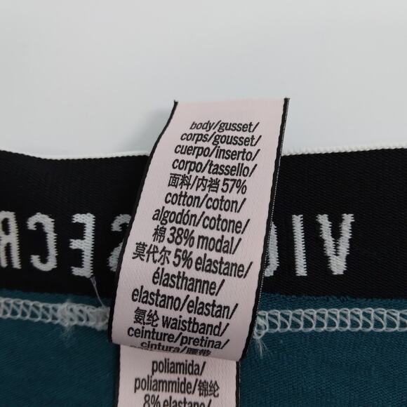 Victoria's Secret Thong / String Size S teal with white elastic waist NWOT - Picture 4 of 9